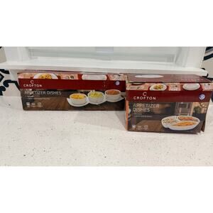 2 Sets of Crofton ~ 3 Piece Appetizer Bowl Set White Porcelain